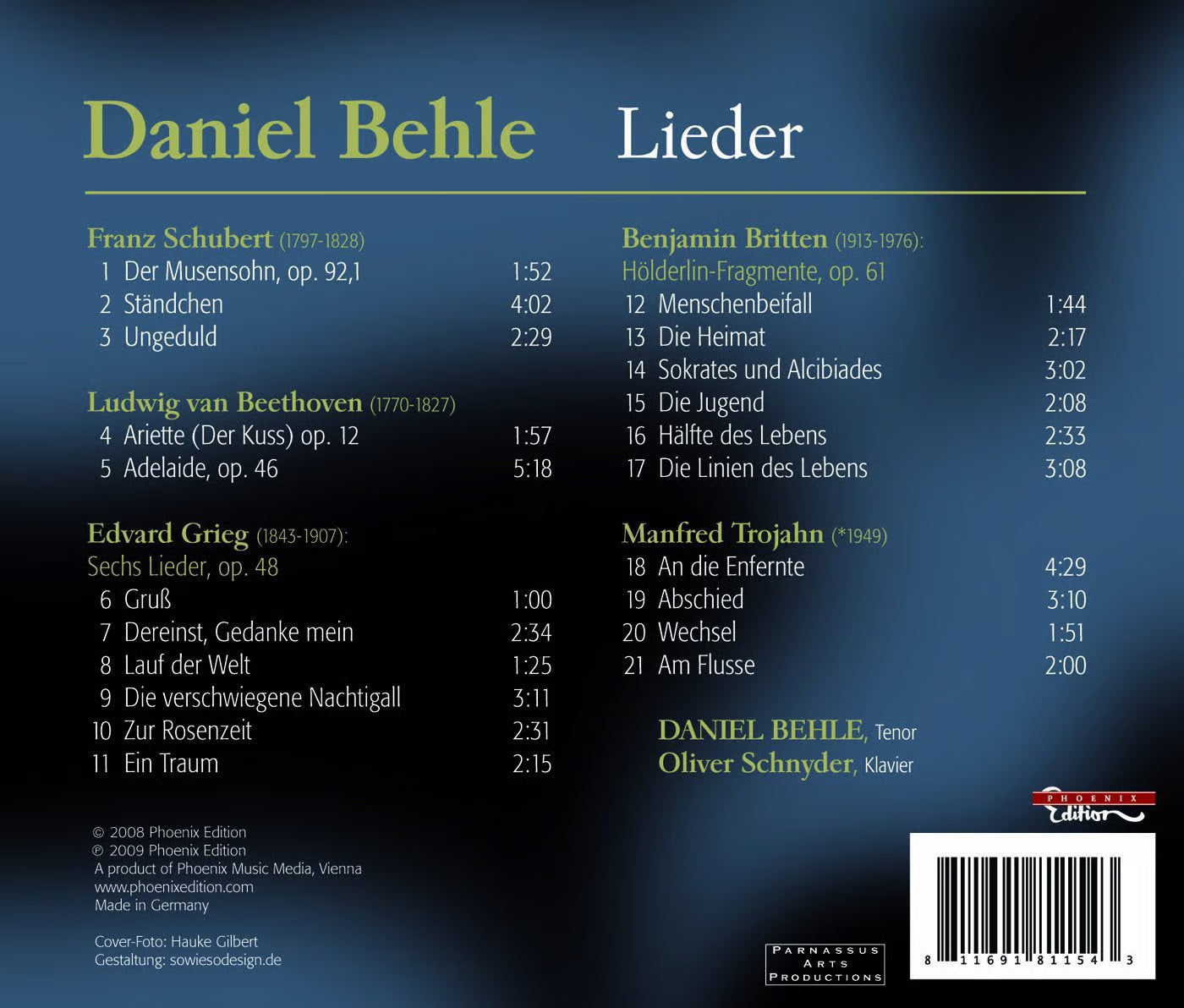 Daniel Behle: Lieder